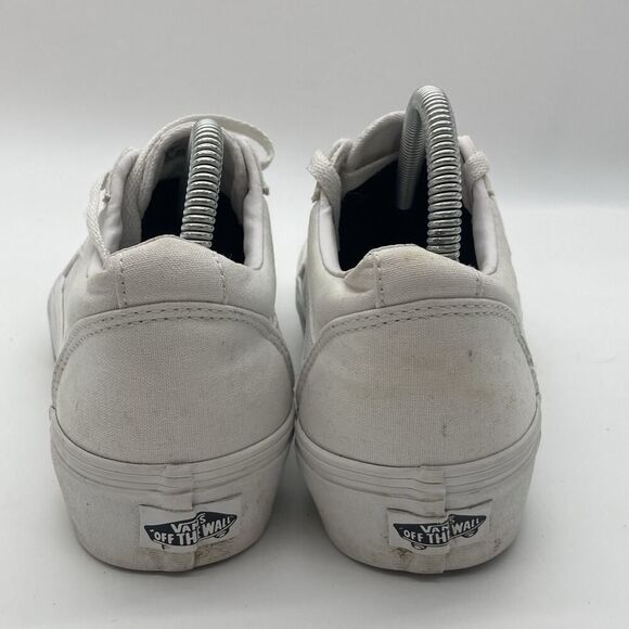 Womens 9.5 Vans Old Skool Stackform Height Sneaker True White Canvas platform - Picture 7 of 9